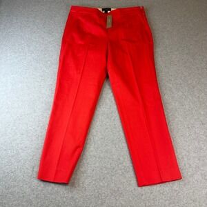 J.Crew Martie Slim Crop Pants Red Side Zip C2767 Women 8P